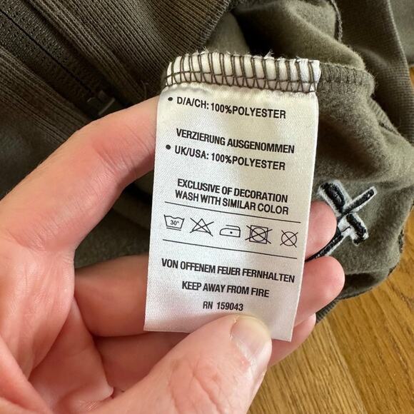 Distorted People Barber & Butcher Blades Zip Front Track Jacket in Khaki Green - Picture 4 of 5